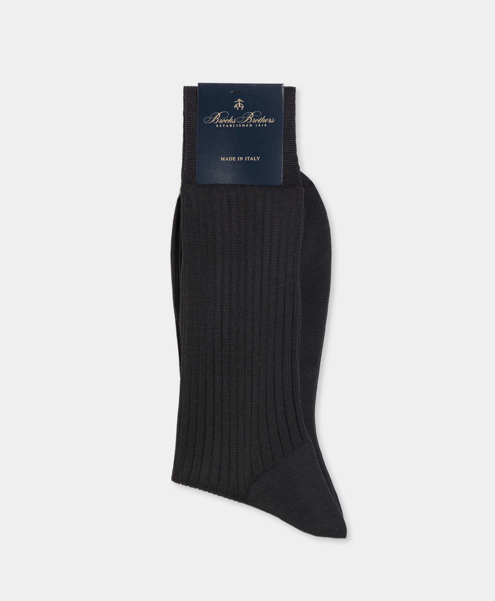 Ribbed Lisle Cotton Socks - Uomo Calze Grey 40-42