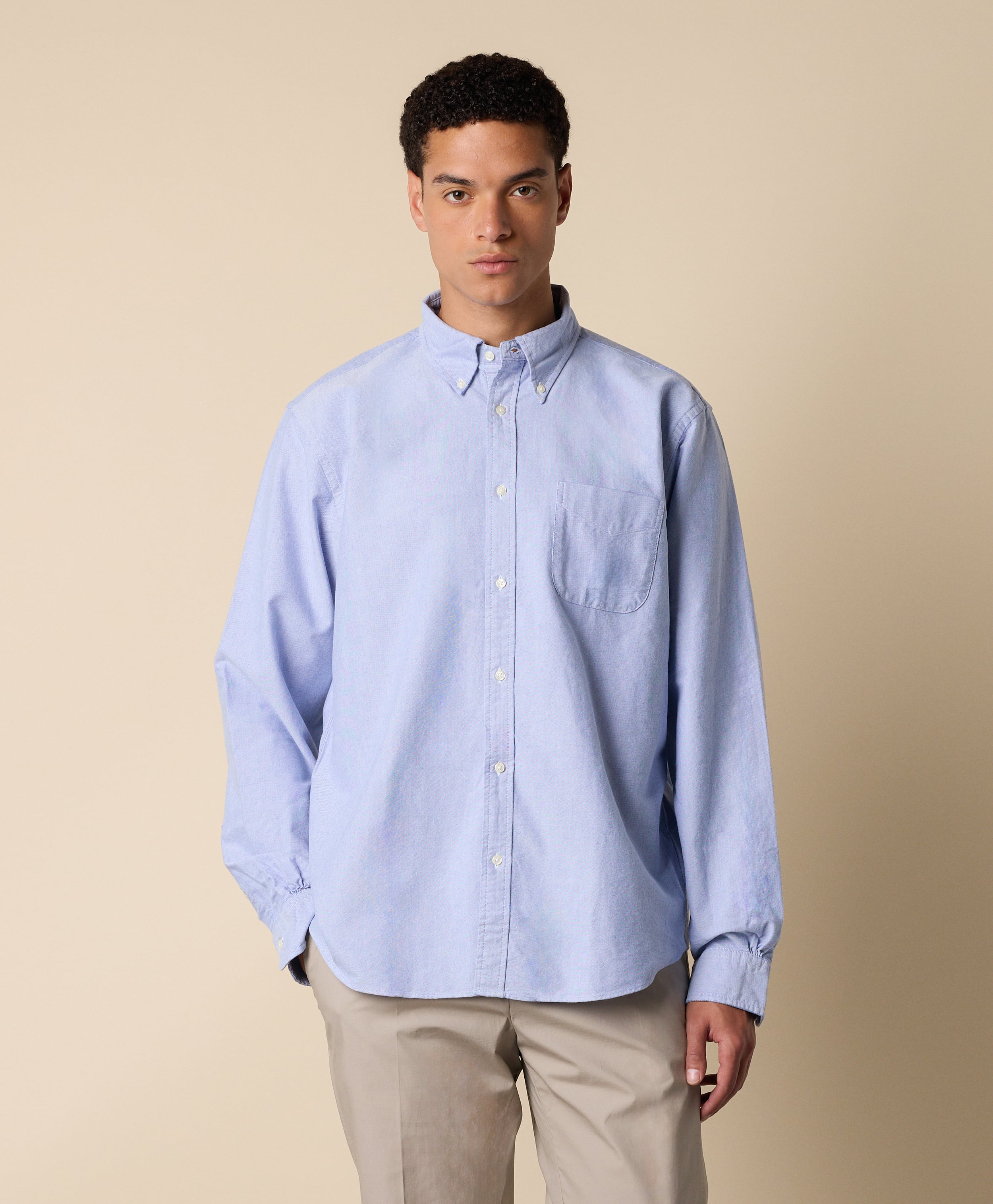  Brooks Brothers Regular Fit Oxford Cloth Friday Sport Shirt With Polo Button Down Collar - Man Casual Shirts Blue Xl 
