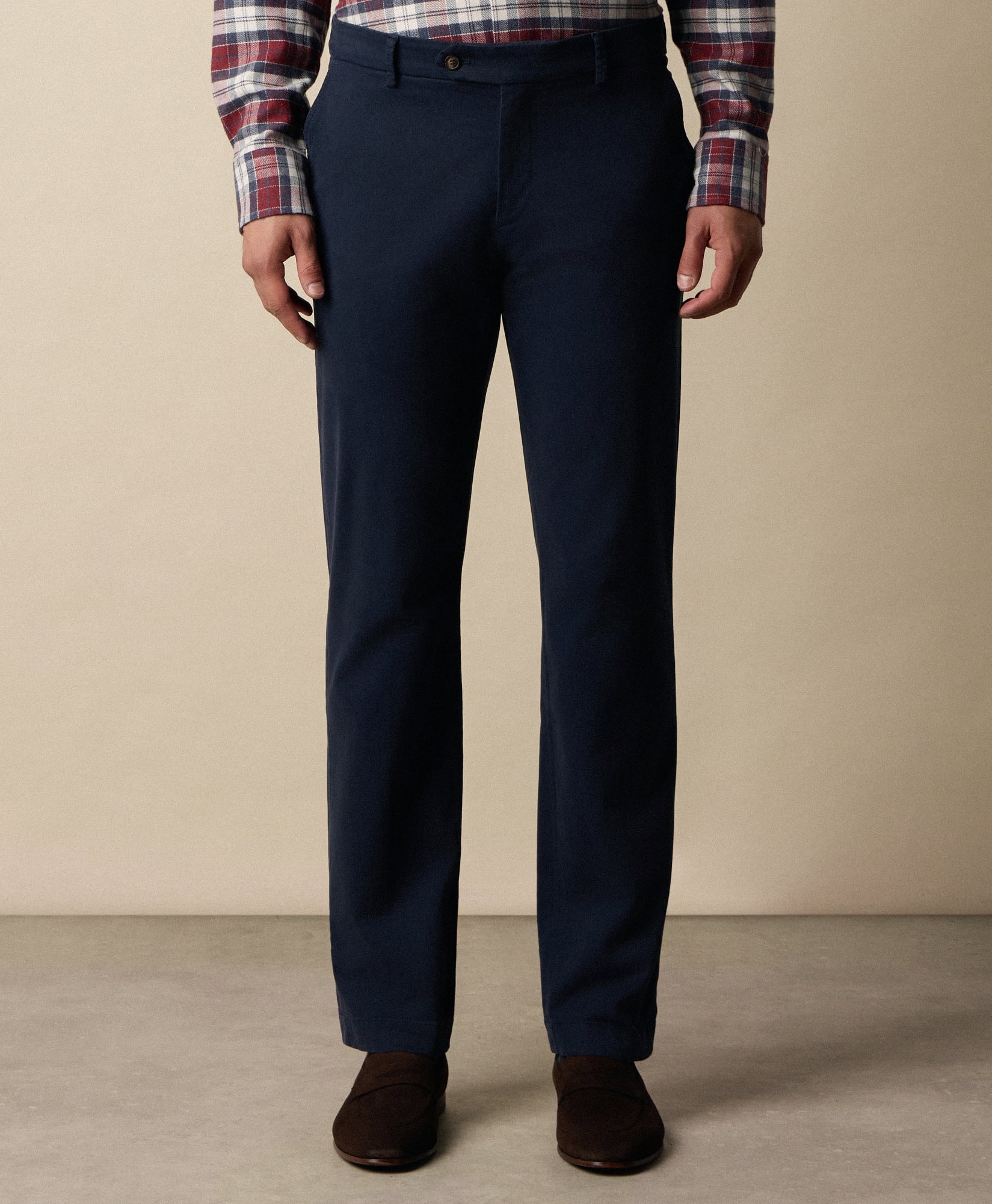  Brooks Brothers Regular Fit Chino Aus Stretch-baumwolle Microtwill - Mann Freizeit-hosen Marineblau 38 