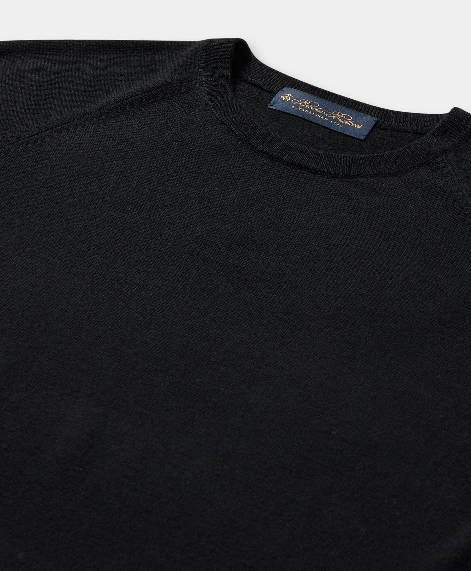  Brooks Brothers Kurzarm-rundhals-pullover Aus Merinowolle - Frau Strickwaren Schwarz Xxl 