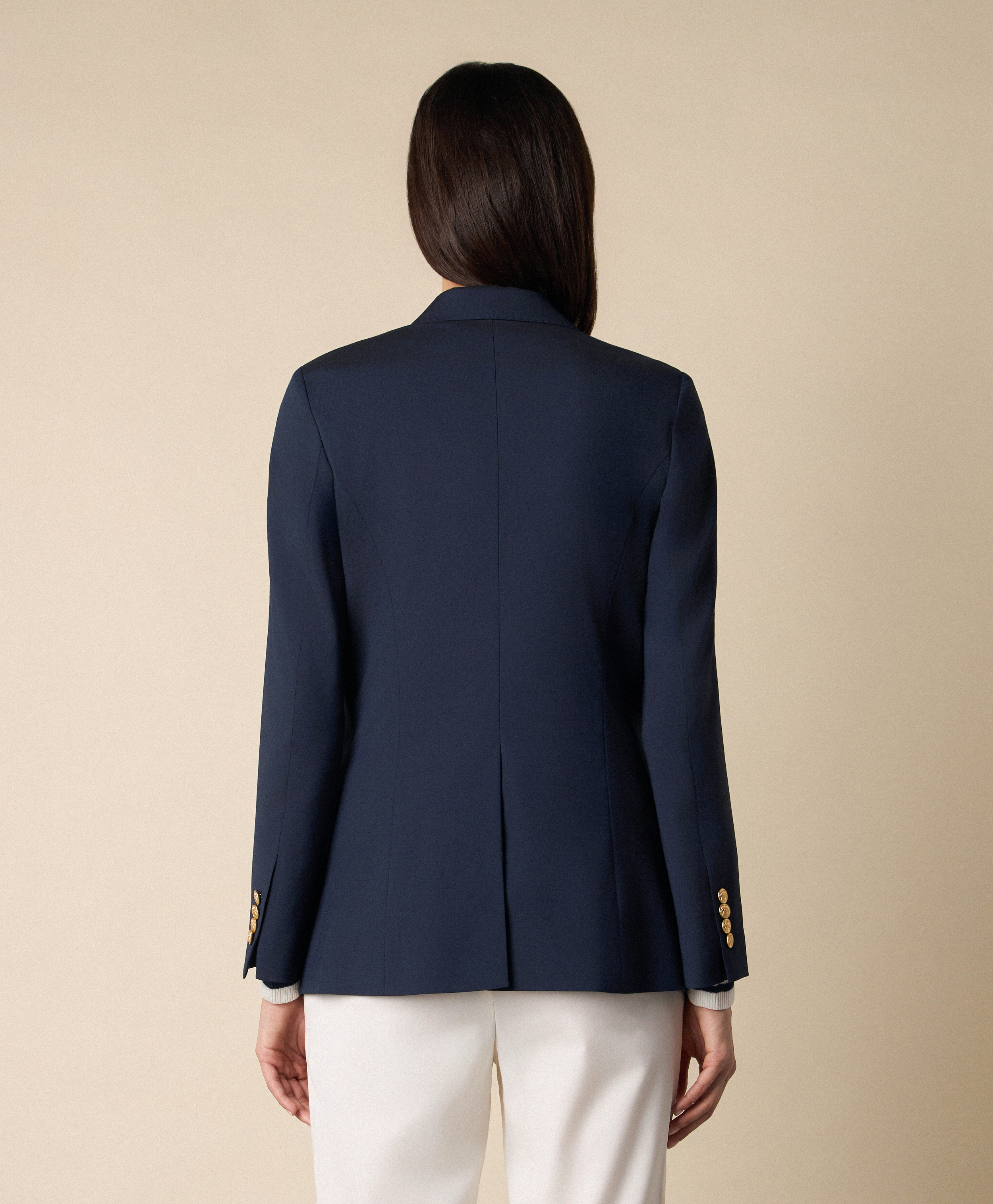  Brooks Brothers Double Breasted Wool Blend Blazer With Gold Buttons - Woman Jackets And Blazers Navy 10 