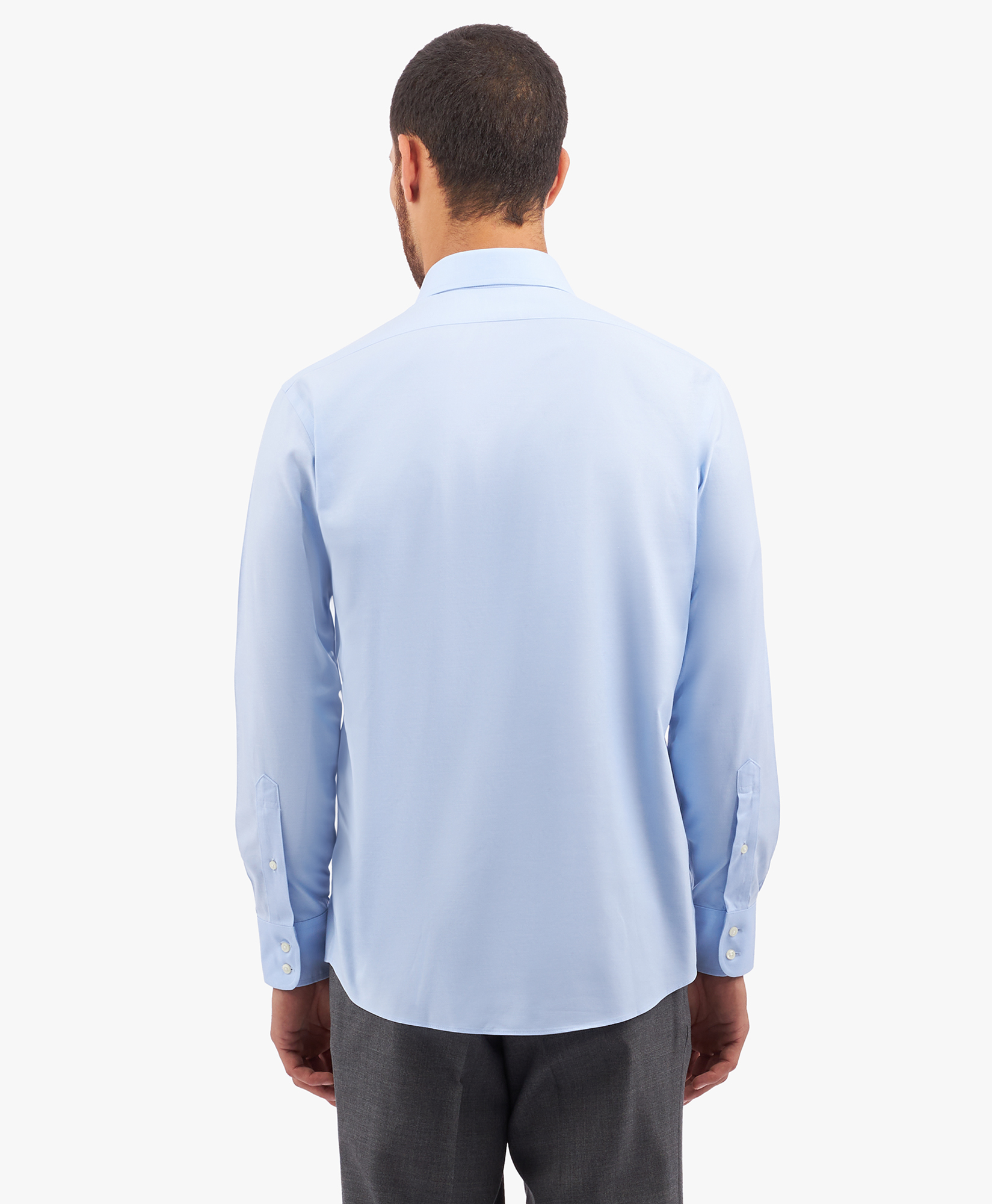  Brooks Brothers Regular Fit Non-iron Stretch Twill Shirt With English Collar - Man Dress Shirts Light Blue 17h 