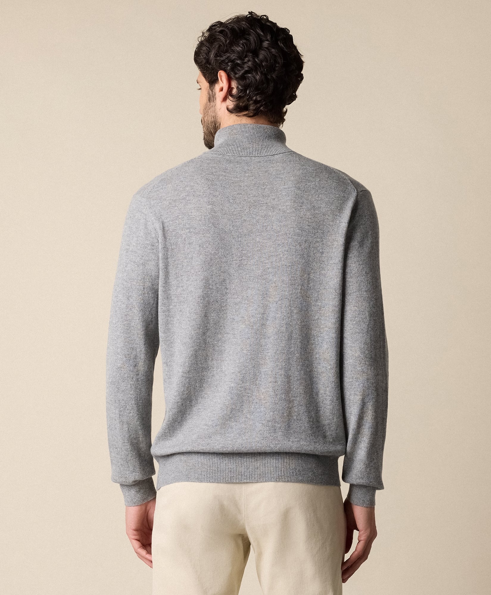  Brooks Brothers Einfacher Kaschmir-rollkragenpullover - Mann Strickwaren Hellgrau M 