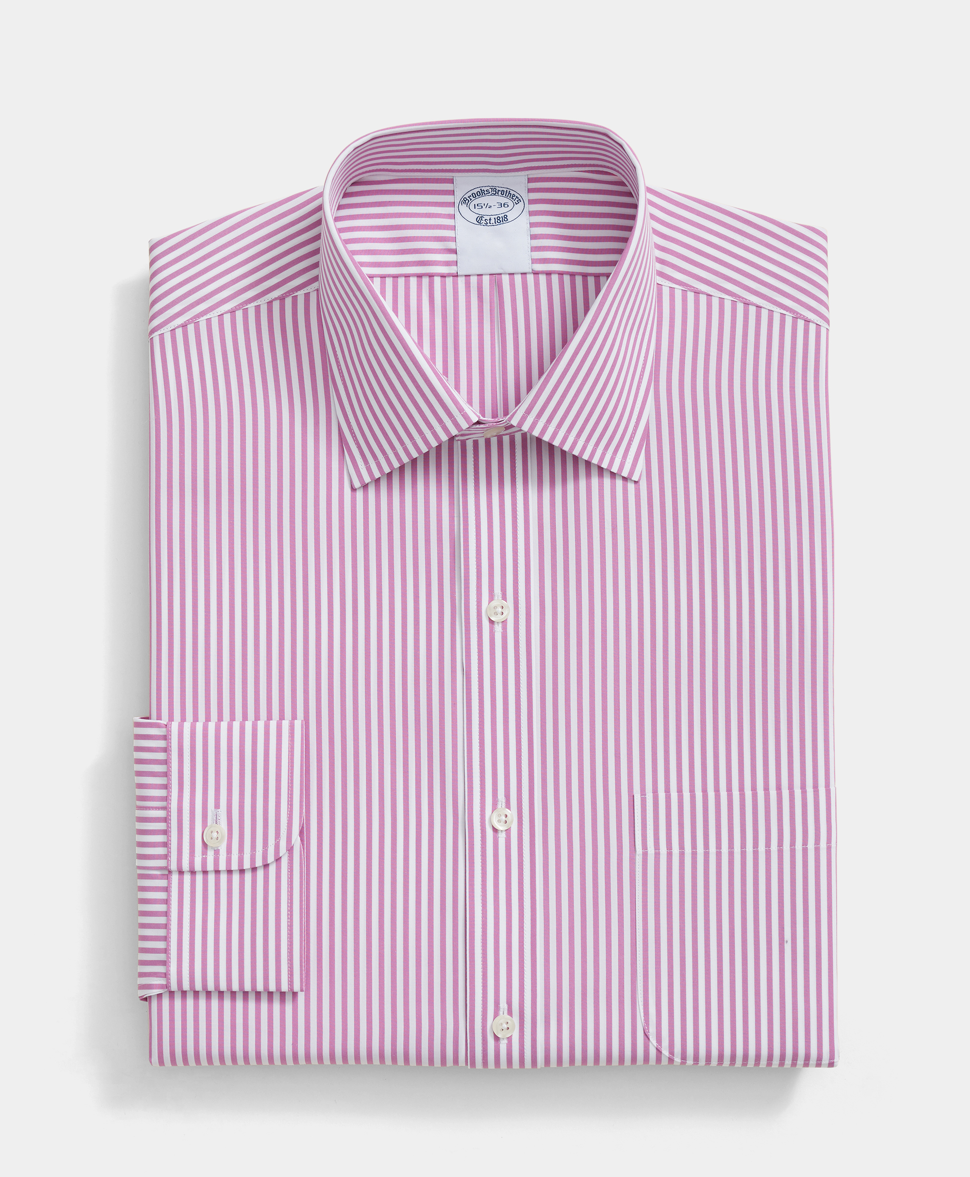 Chemise Homme Brooks Brothers 346 Non-Fer - Taille 17.5, Manches 4/5 - Carreaux Bleu Et Vert