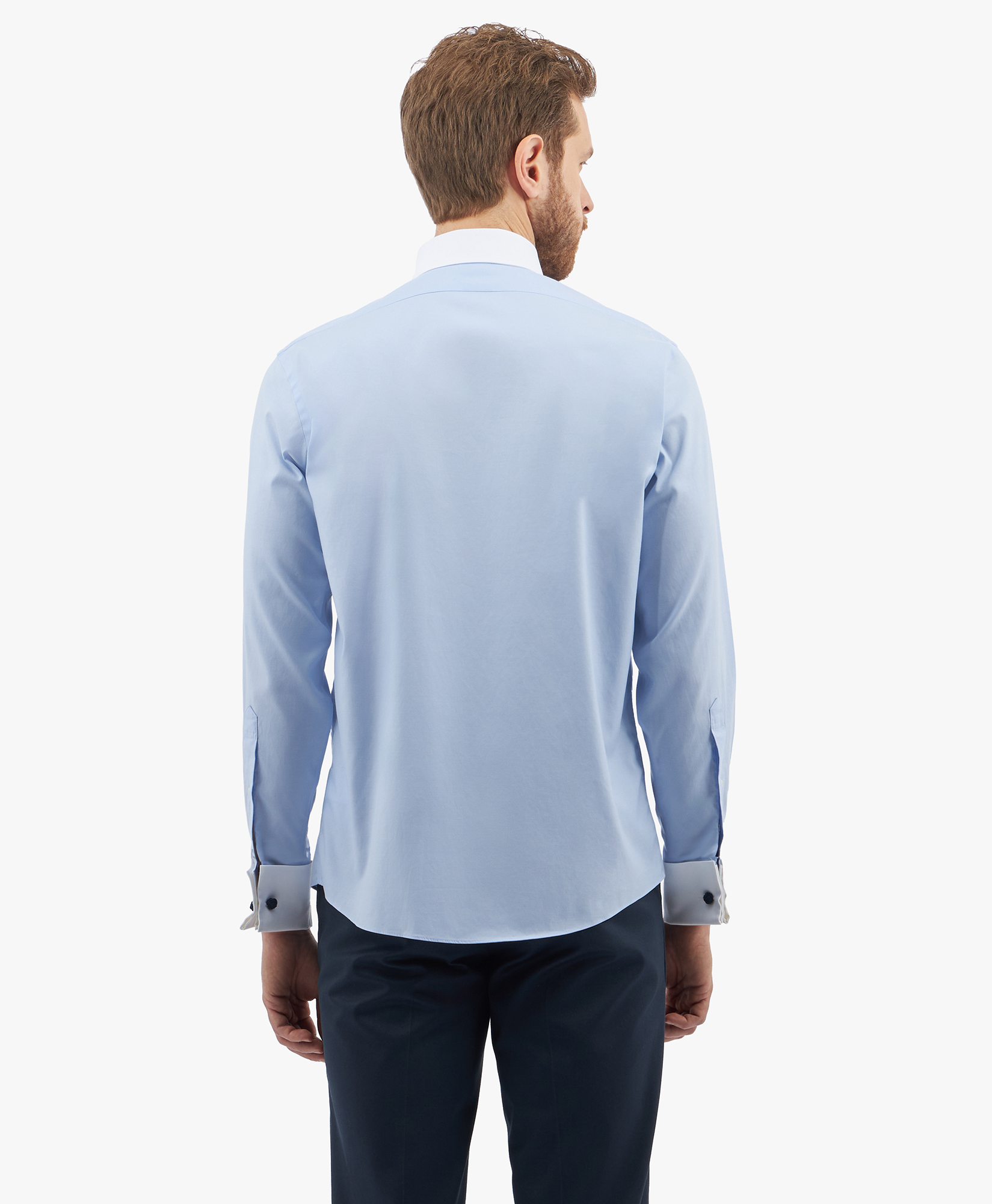  Brooks Brothers Light Blue Regular Fit Non-iron Stretch Supima Cotton Pinpoint Oxford Cloth Dress Shirt With Ainsley Collar - Man Dress Shirts Pastel Blue 17 